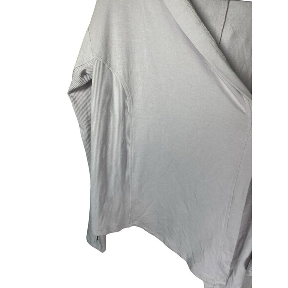 Athleta Womens Sweater Lilac Purple Nirvana Wrap Cardigan Waterfall Hooded Small - Picture 4 of 10